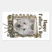Fathers Day - Stone Paws - West Highland Terrier Rectangular Sticker