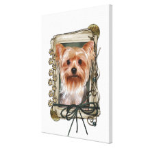 Fathers Day - Stone Paws - Yorkshire Terrier Canvas Prints