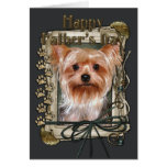 Fathers Day - Stone Paws - Yorkshire Terrier Greeting Card
