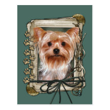 Fathers Day - Stone Paws - Yorkshire Terrier Post Card