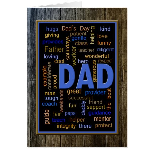 Father's Day Word Collage Cards