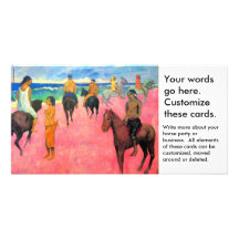 Fauvist painting Gauguin horse art riders on beach Personalised Photo Card