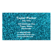 Faux Blue Glitter Business Card Templates
