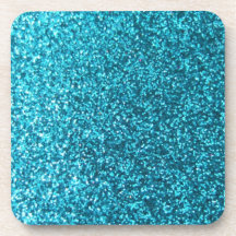Faux Blue Glitter Coaster