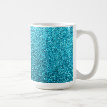 Faux Blue Glitter Coffee Mugs
