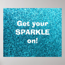 Faux Blue Glitter Posters