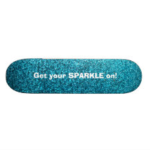 Faux Blue Glitter Skateboard