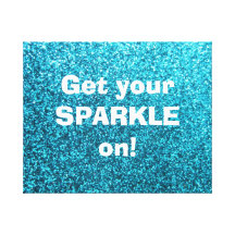 Faux Blue Glitter Stretched Canvas Prints