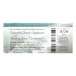 Faux Boarding Pass Beach Wedding Ticket Invitation