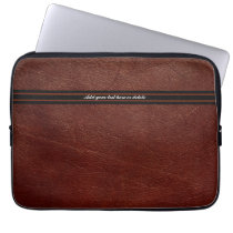 Faux Brown Leather  Sleeve - Customise laptop sleeves