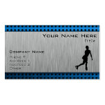 Faux Brushed Metal; Figure Skating Business Cards