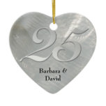 Faux Brushed Silver Anniversary Ornament