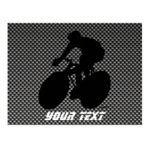 Faux Carbon Fibre Cycling Postcard