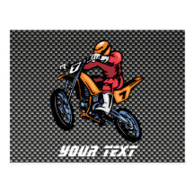 Faux Carbon Fibre Motocross Post Card
