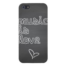 Faux Chalkboard Music Is Love Cases For iPhone 5