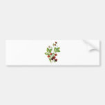 Faux Embroidered Fresh Strawberries Bumper Sticker
