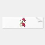Faux Embroidered Red Carnations Bumper Stickers