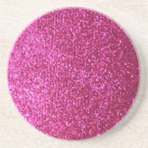 Faux Hot Pink Glitter Coasters