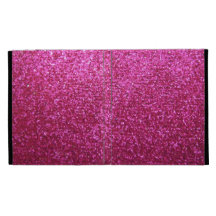 Faux Hot Pink Glitter iPad Folio Cover