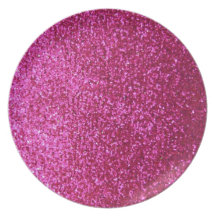 Faux Hot Pink Glitter Party Plates