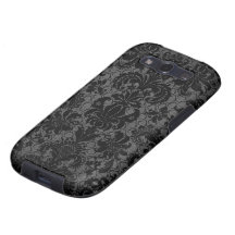 faux lace black grey damask pattern