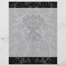 faux lace black grey damask pattern flyers