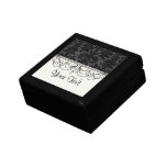 faux lace black grey damask pattern gift box