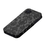 faux lace black grey damask pattern iPhone 4 case
