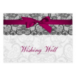 Faux lace  ribbon pink, black   wishing well cards business card templates