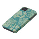 faux lace teal and cream floral damask pattern casemate cases