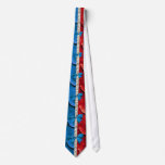Faux Metal Red White & Blue Rhinestone Neck Tie