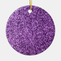 Faux Purple Glitter Christmas Ornaments