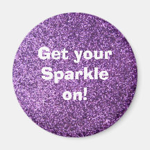 Faux Purple Glitter Fridge Magnet