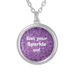 Faux Purple Glitter Pendants