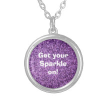 Faux Purple Glitter Pendants