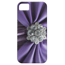 Faux Purple satin Rhinestone Iphone5 Case Design