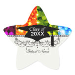 faux rainbow sparkle glitter graduation stickers