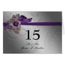 FAUX ribbon Elegant purple table seating card
