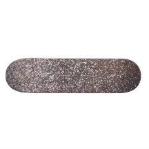 Faux Silver glitter graphic Skateboard