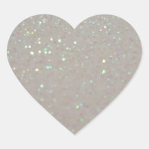 Faux Sparkles & Glitter - Pastel Cream White Heart Stickers