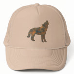 Faux Stone Wolf Art hats