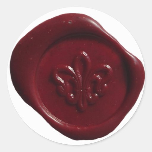Faux Wax Seal in Red Round Sticker