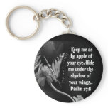 FAVORITE  BIBLE SCRIPTURE PSALM 17:8 keychains