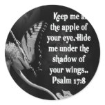 FAVORITE  BIBLE SCRIPTURE PSALM 17:8 stickers