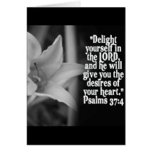 FAVORITE  BIBLE SCRIPTURE PSALM 37:4 GREETING CARD