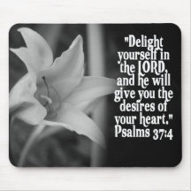 FAVORITE  BIBLE SCRIPTURE PSALM 37:4 MOUSEPAD