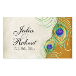 Favour Gift Sticker - Peacock Feathers Wedding Sea