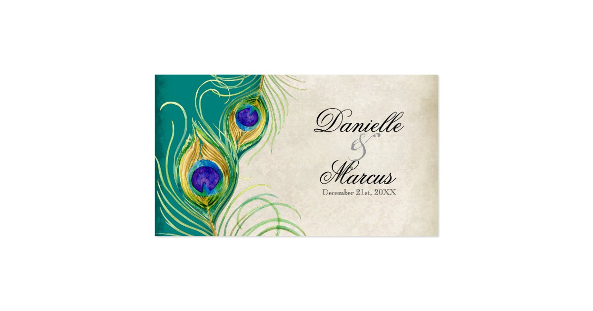 Favour Gift Tags - Peacock Feathers Wedding Set Pack Of Standard ...