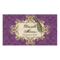 Favour Gift Tags, Purple Vintage Peacock & Etching