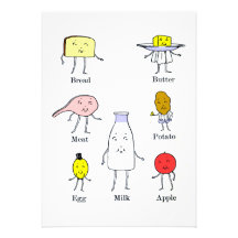 Favourite Foods Vintage Kitchen Art Personalized Announcement